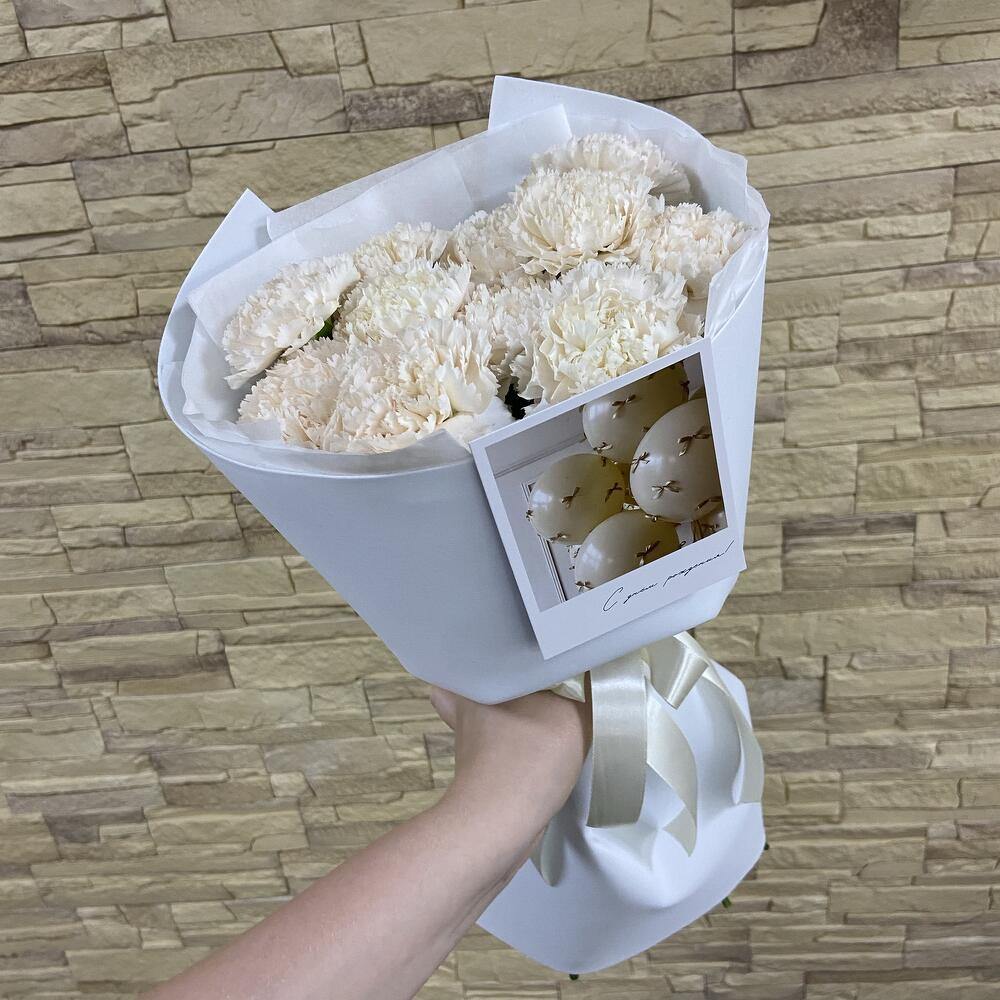 Букет из 11 диантусов *с днём рождения!*