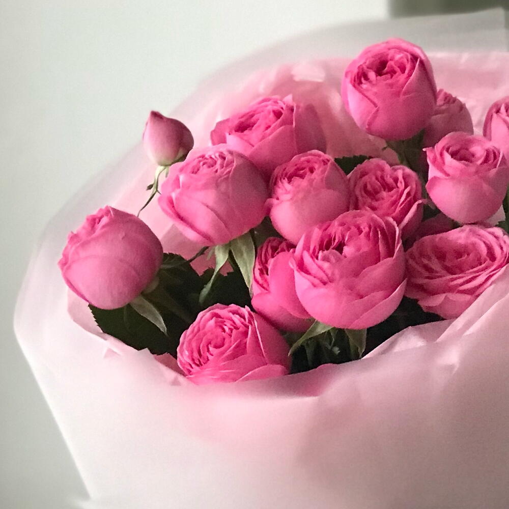 3 ветки пионовидных кустовых роз Жизель / Giselle Жизель 21 Buket flowers