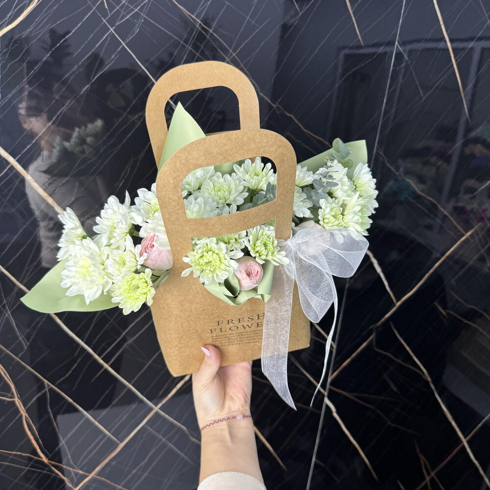 Chrysanthemum purse "Pistachio"