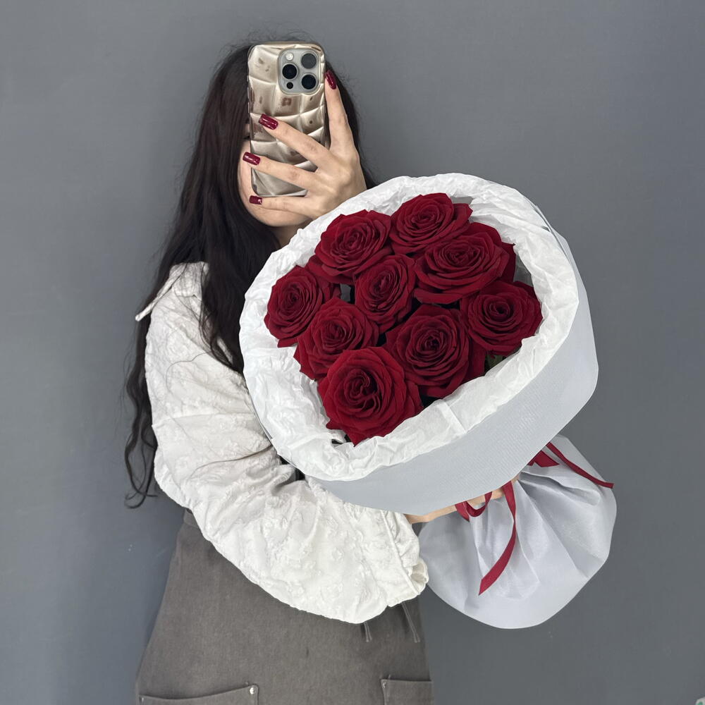 Монобукет🌹 из красной розы Ред Наоми