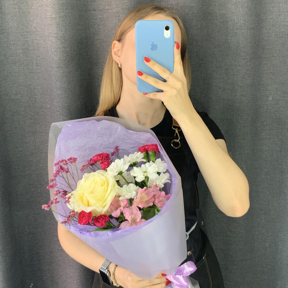 Яркий букет в конверте «Лаванда 💜»