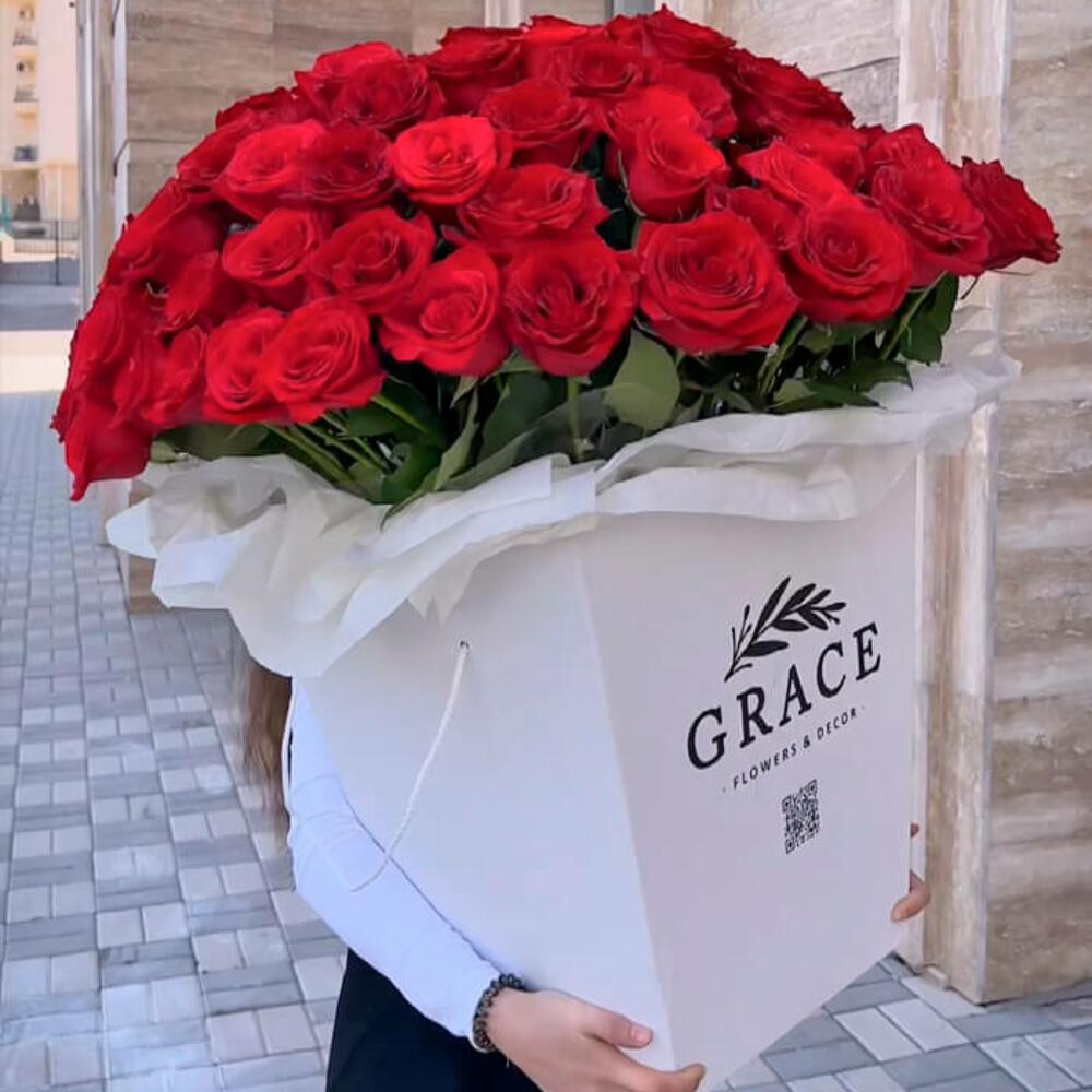 101 роза в коробке, Цветы и подарки Астана, Казахстан, купить по цене ...