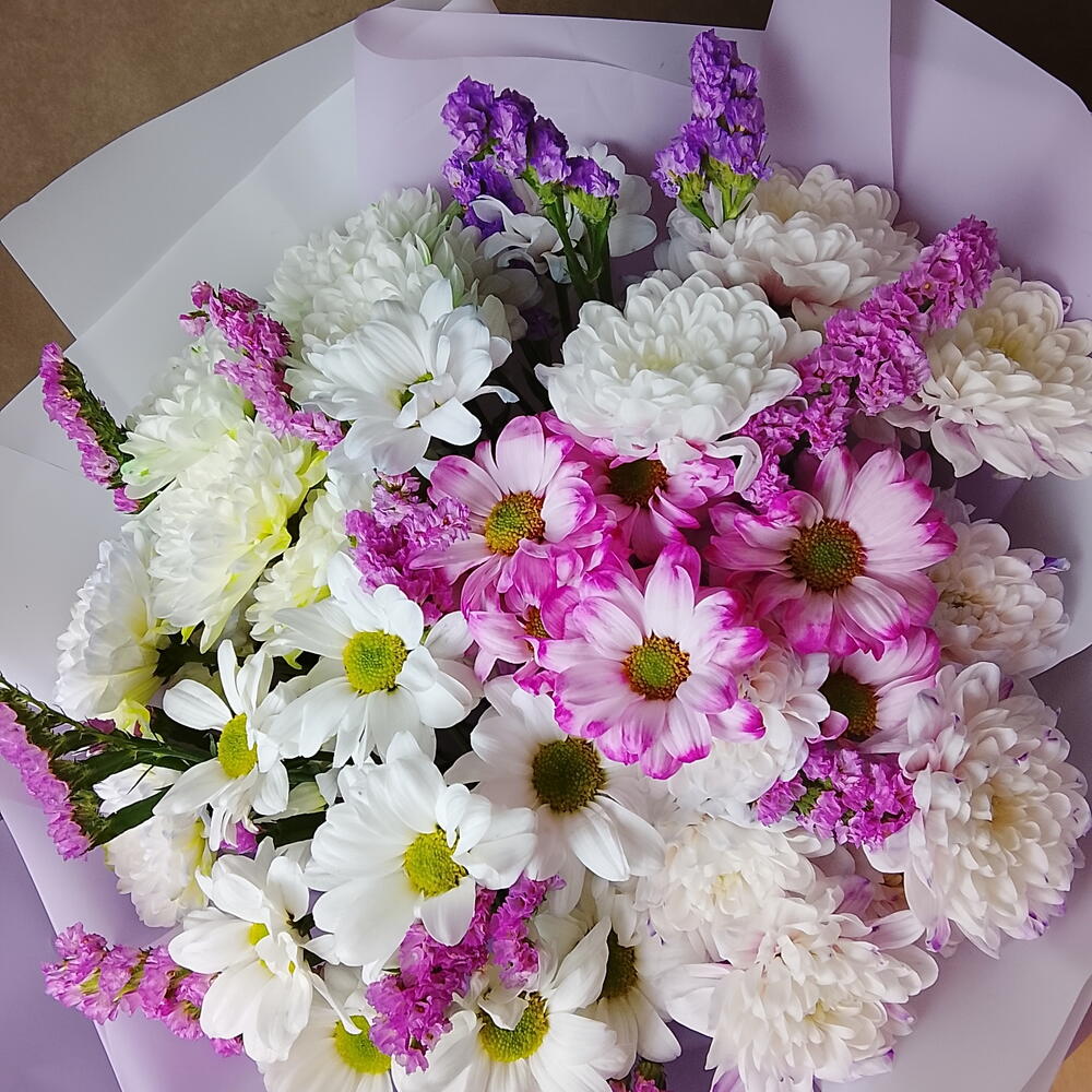 🌸 Хризантемы микс со статицей