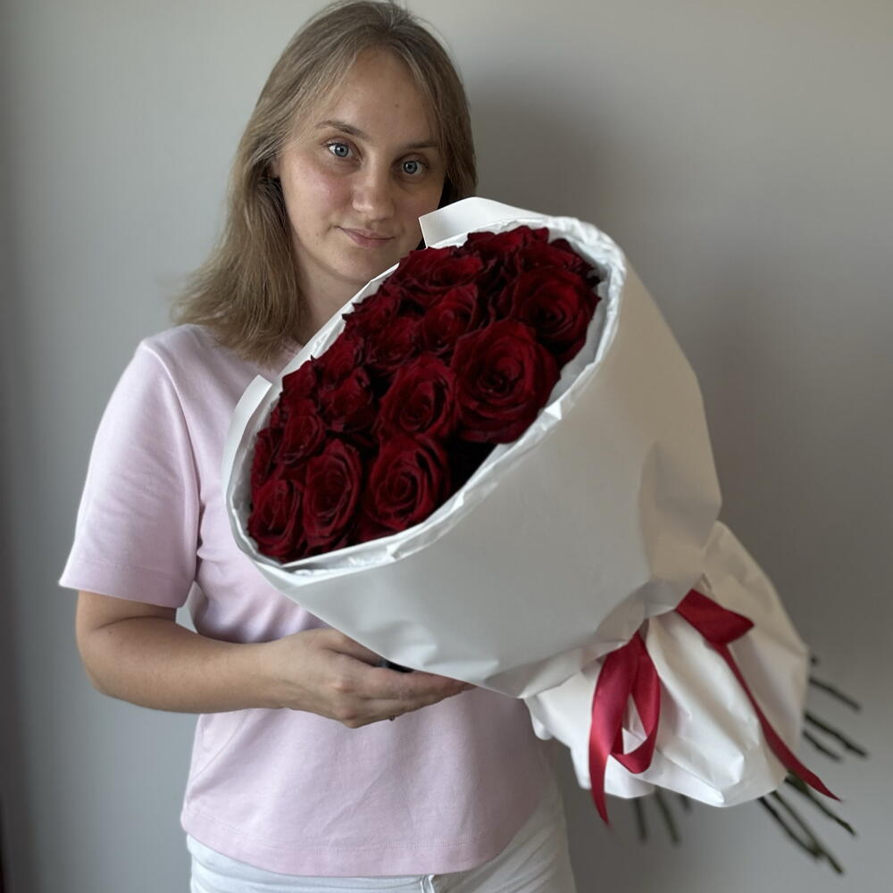 Эквадор Роза 21 шт с большим бутоном 60 см