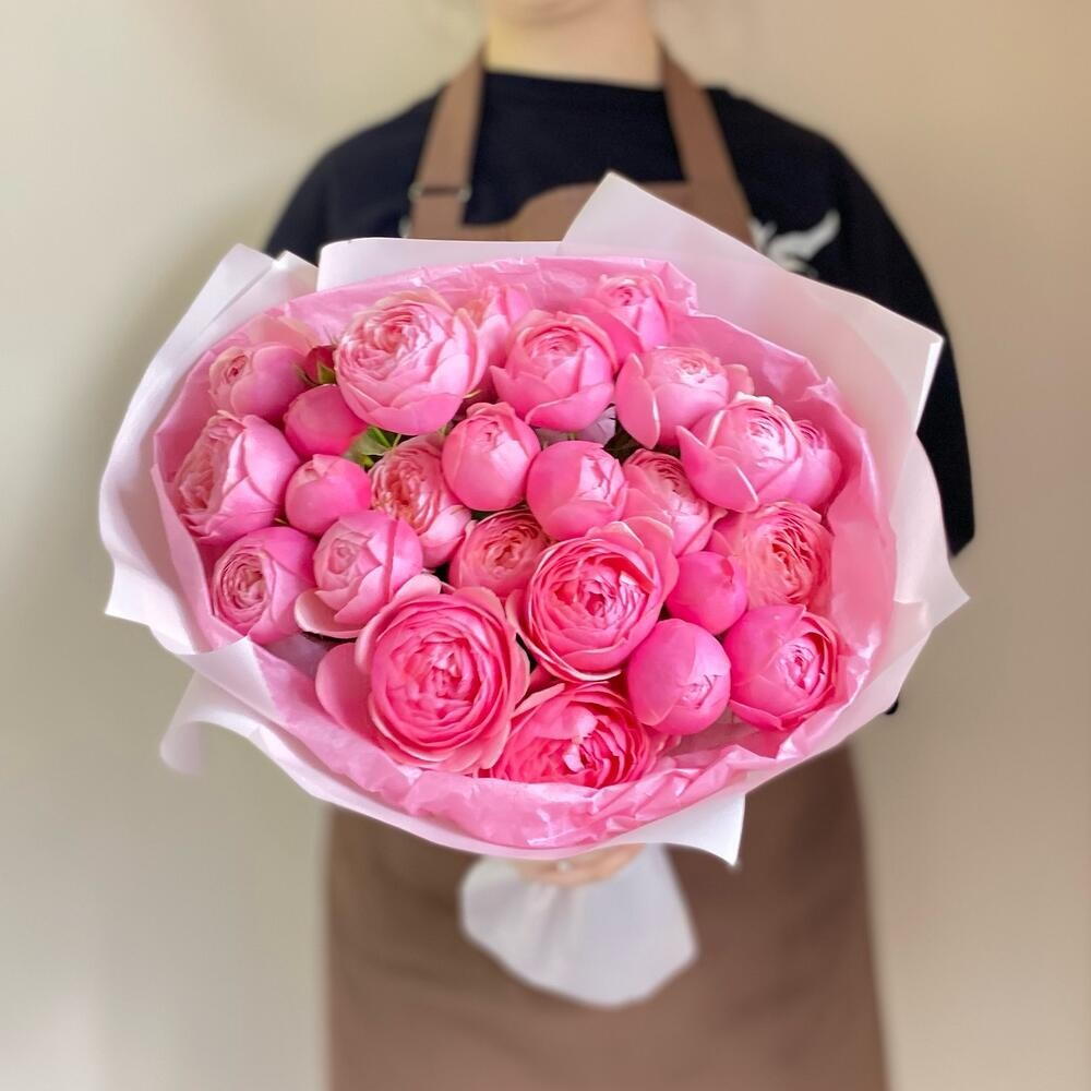 Розовая любовь💞🎀😘Букет кустовых пионовидных роз «Сильва пинк»🌸🎀💖