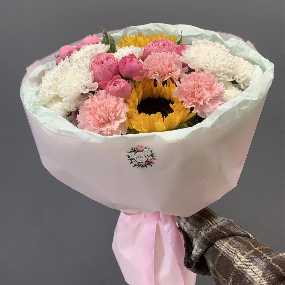 Букет с подсолнухом 🌻