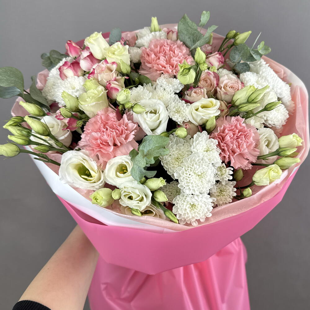 Летняя симфония(8608)эустома,диантус,Сантини
