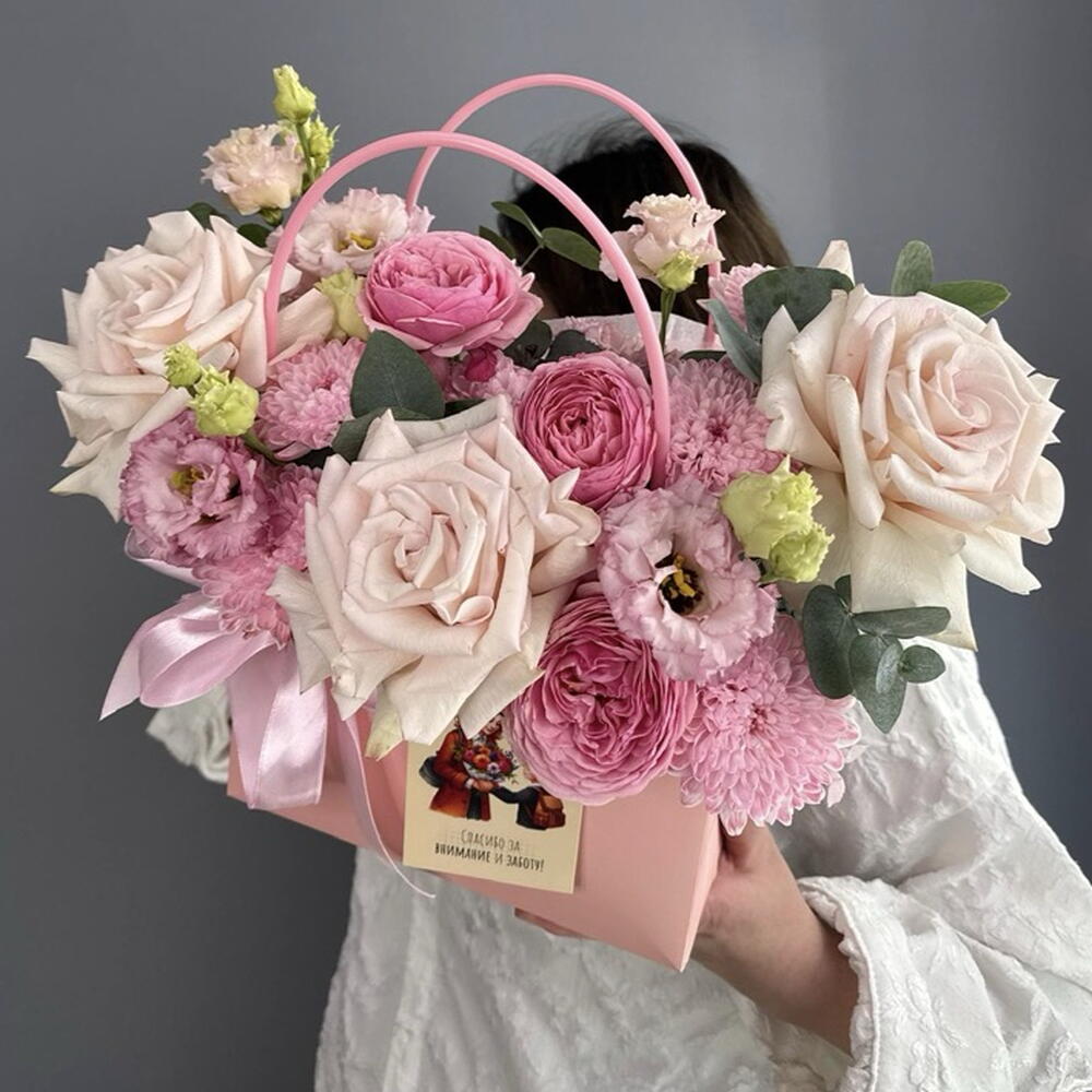 Композиция изящная 🩷 Роза французская 🥐🥐🥐 Роза кустовая пионовидная 🌸 эустома 🌿
