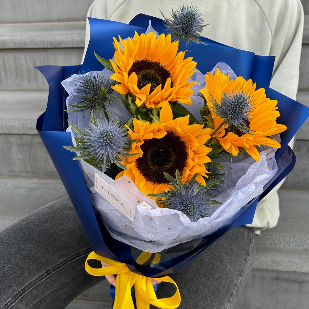 Girasoles y Eringium