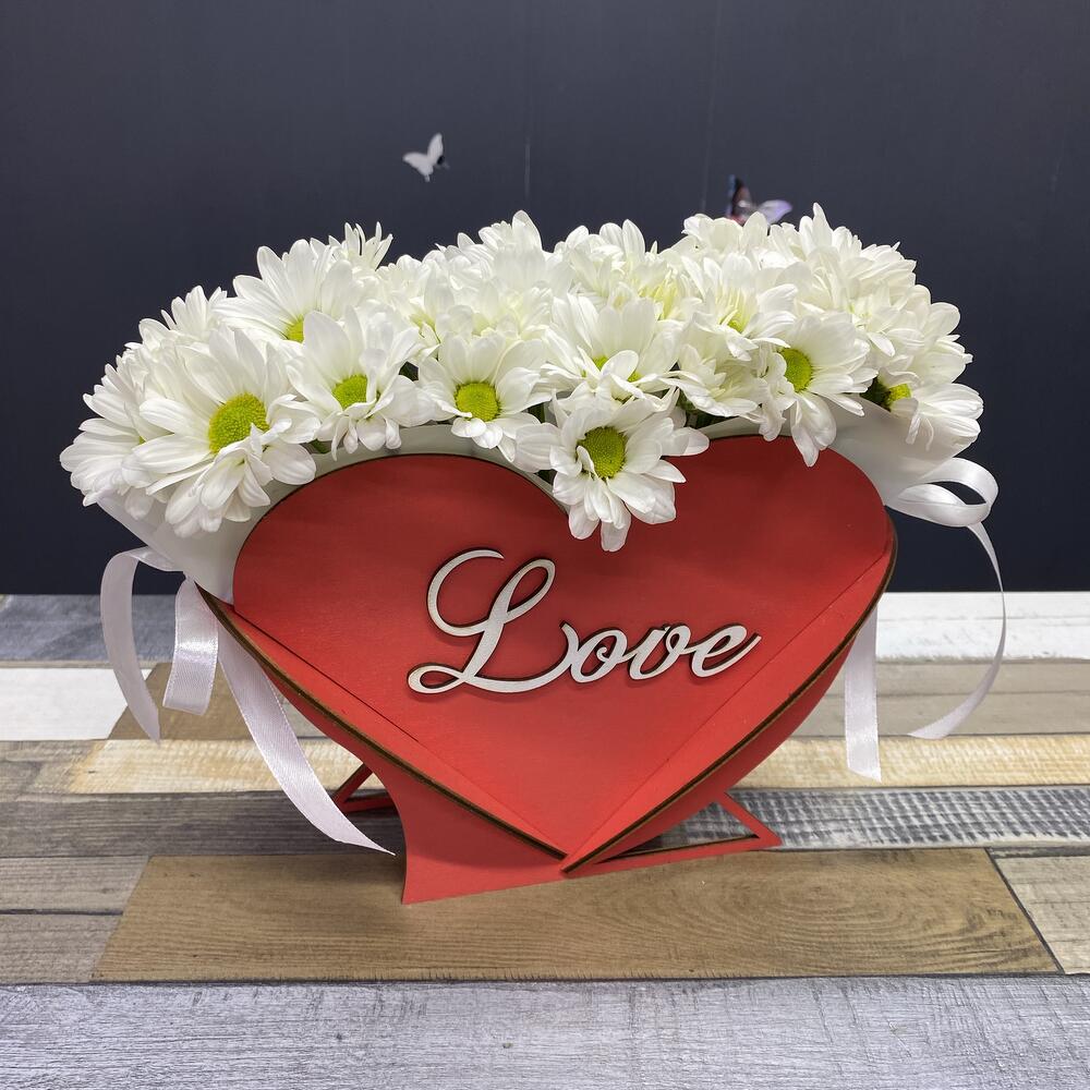 Ящик Love с ромашками
