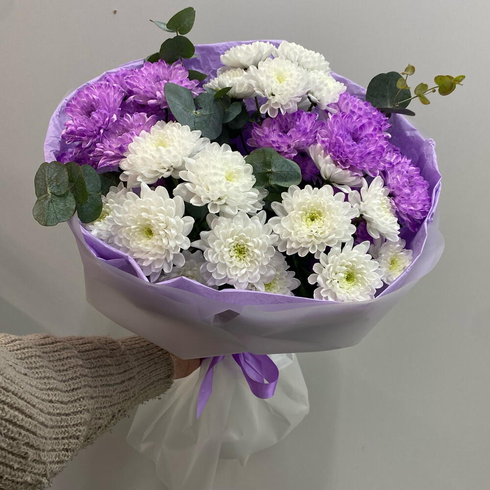 Воздушный букет из кустовой хризантемы «Алтай»💜