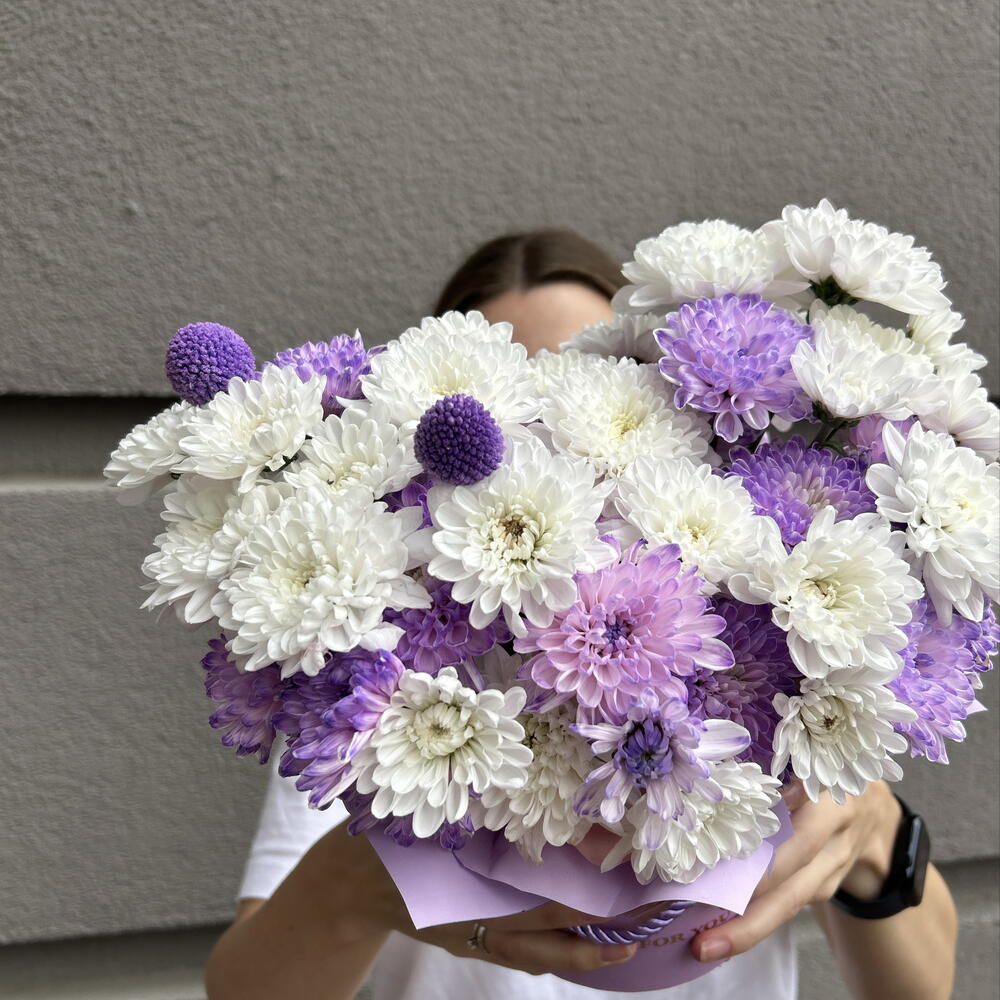 Композиция для школьника💜 подойдет и мальчику, и девочке 🩷 пушистая, стойкая хризантема «Алтай»