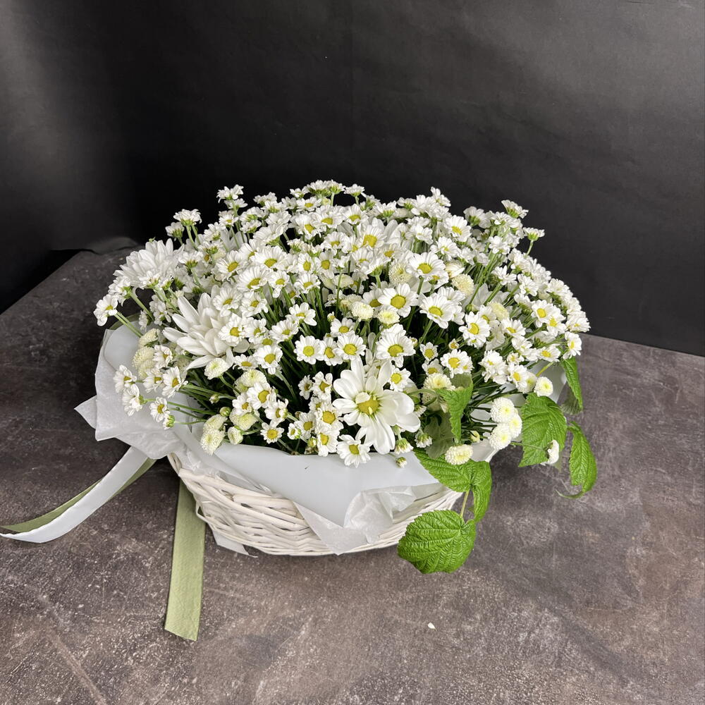 Корзина с ромашками
