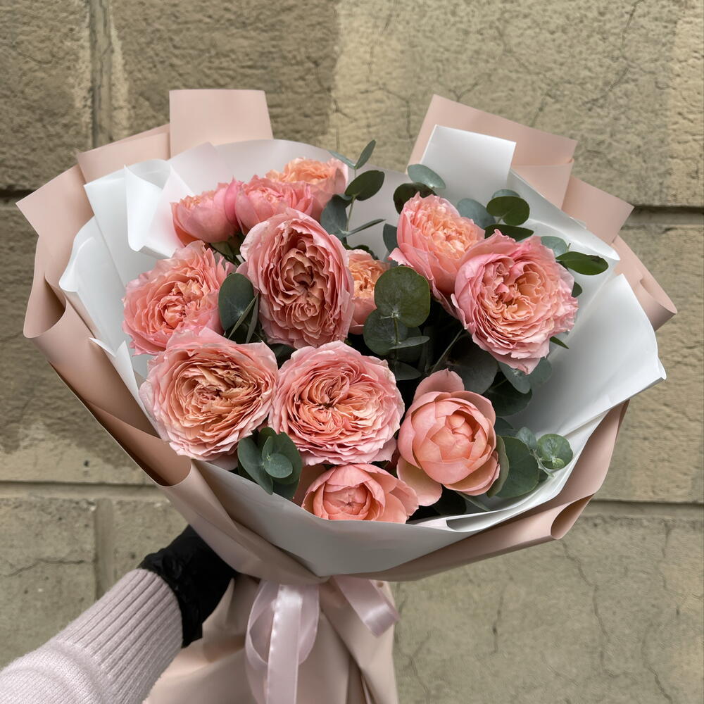Букет⭐️🎀 «Драгоценный момент» из кустовых пион роз