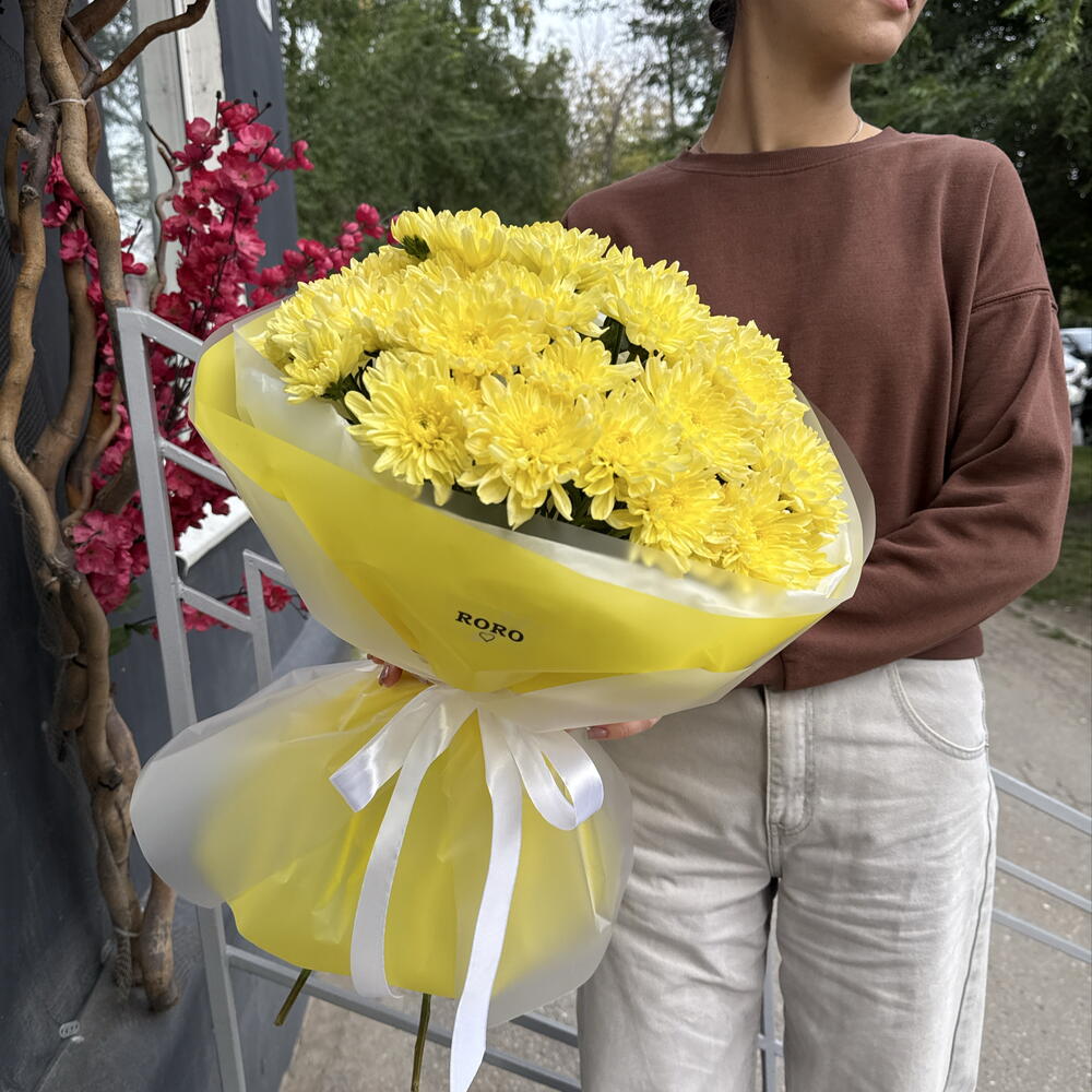 Букет из желтых хризантем 💐💛
