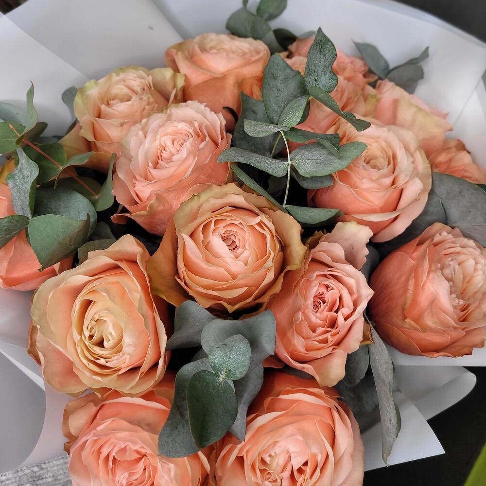 Букет пионовидных роз _11 "Golden rose"