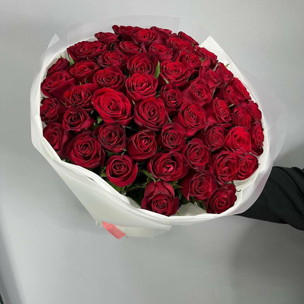 51 бордовая роза с упаковкой 🎁