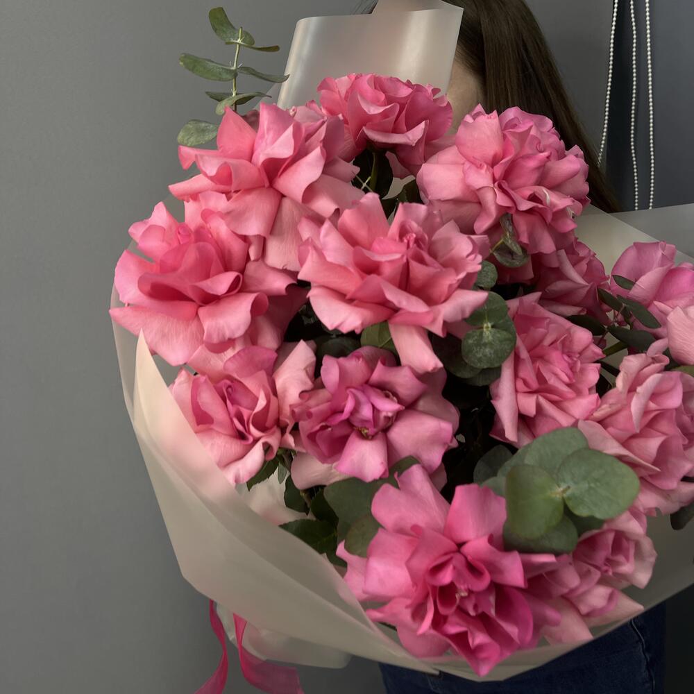 Premium букет из французских роз нежных с эвкалиптом 🌸