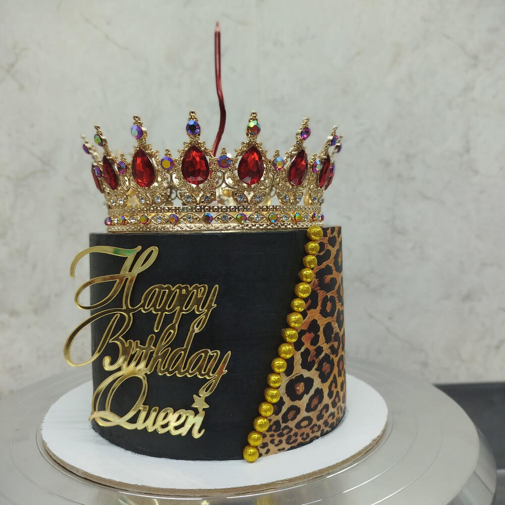 Леопардовый торт  Happy Birthday Queen