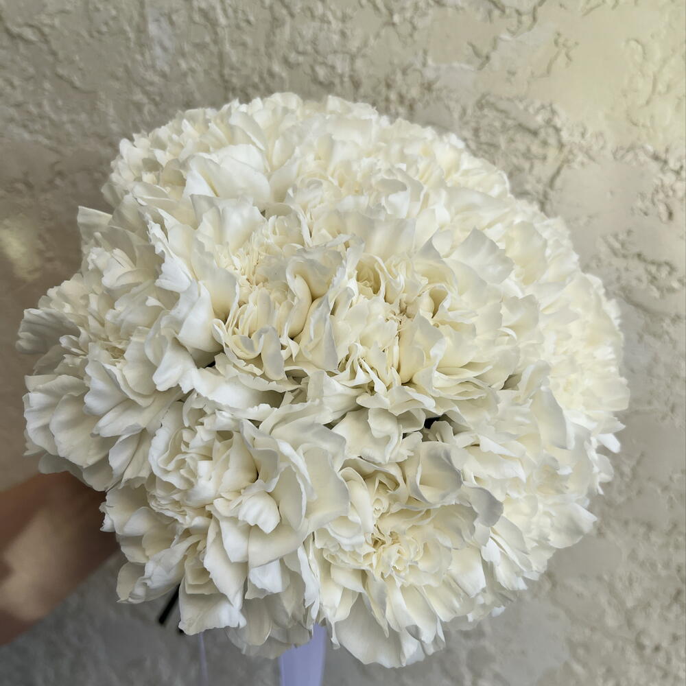 Bridal bouquet with white dianthus