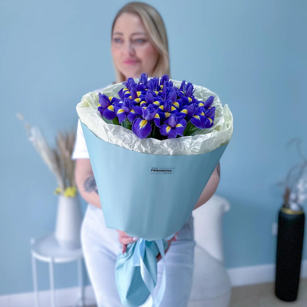 Букет из 19 синих ирисов «Глубина» 💙 39568