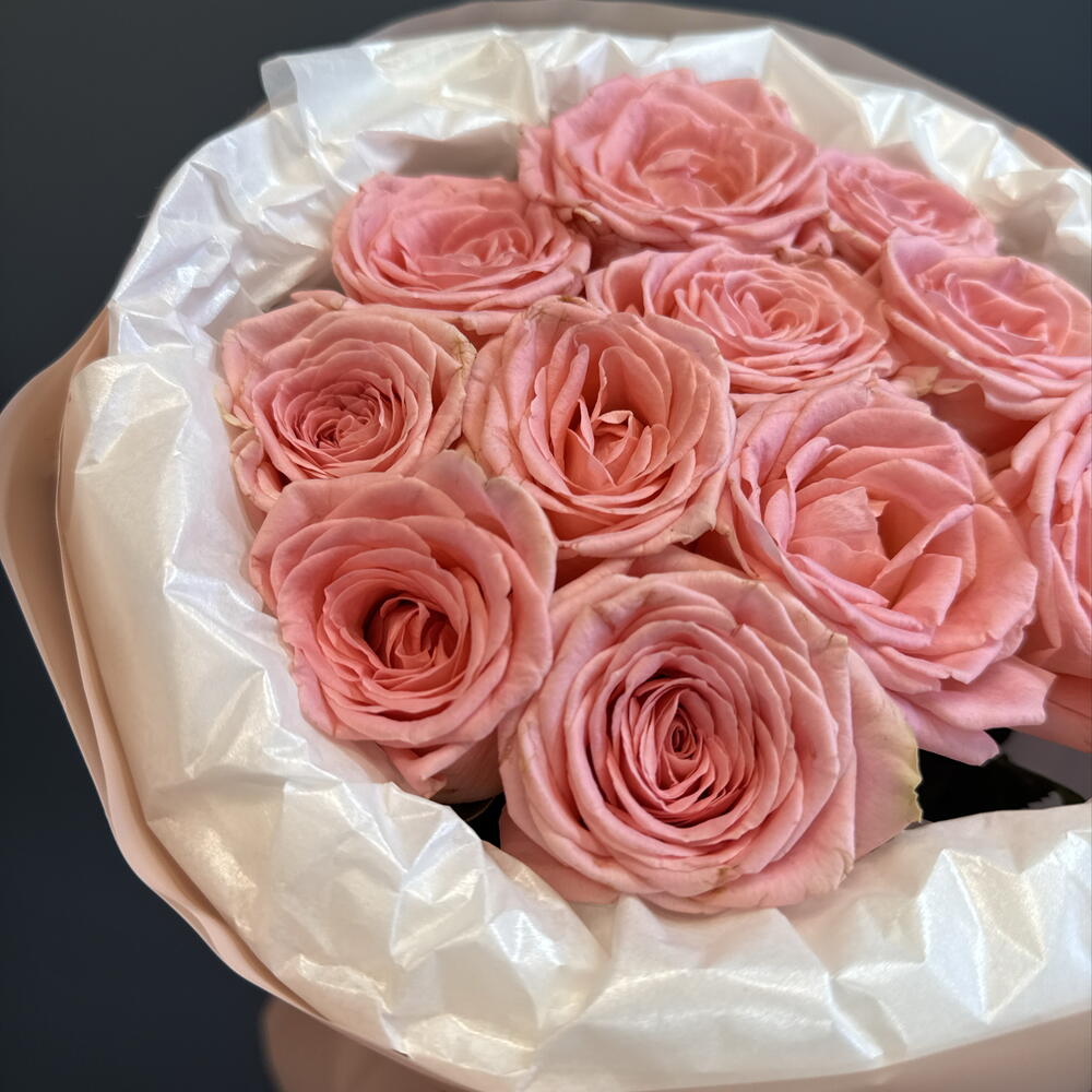 Монобукет из розовых роз 🌸 нежный букет 💐 Роза Софи Лорен