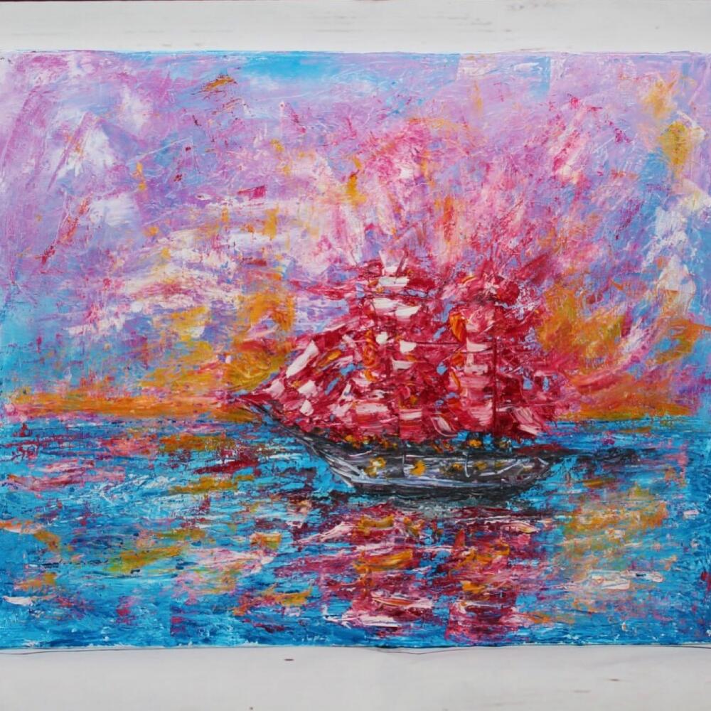 «Алые паруса» Картина маслом, Картины в Парголово, купить по цене 14900 ...