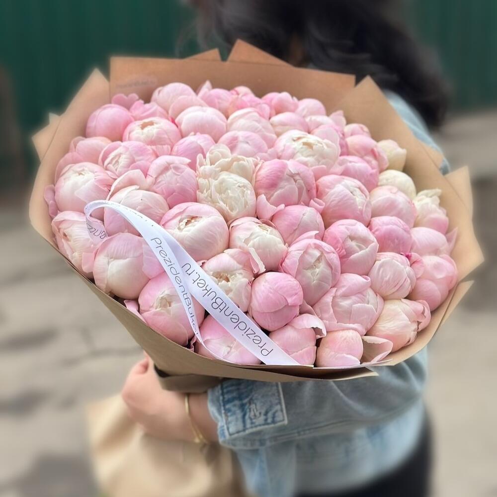Пионы розовые 51шт