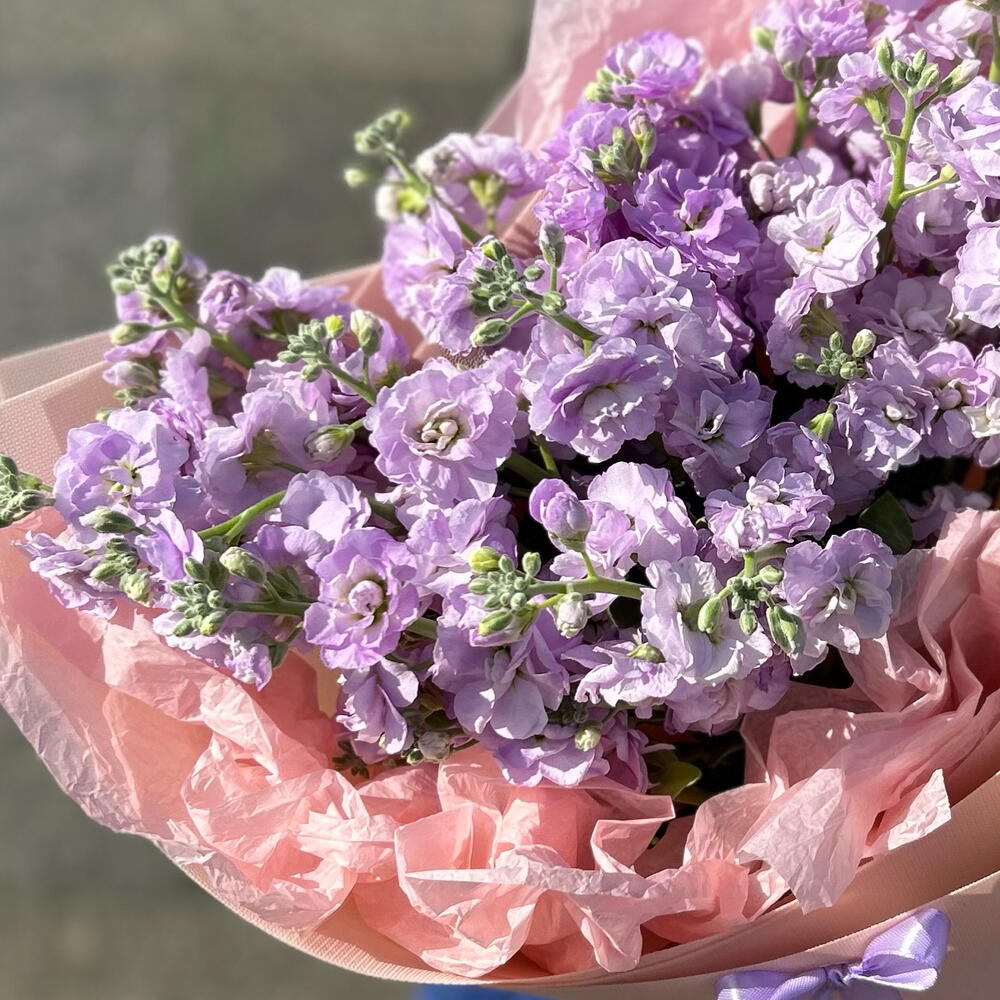 Букет лавандовой маттиолы 💜 удивите ее облаком красок в этот весенний день 🌿☁️
