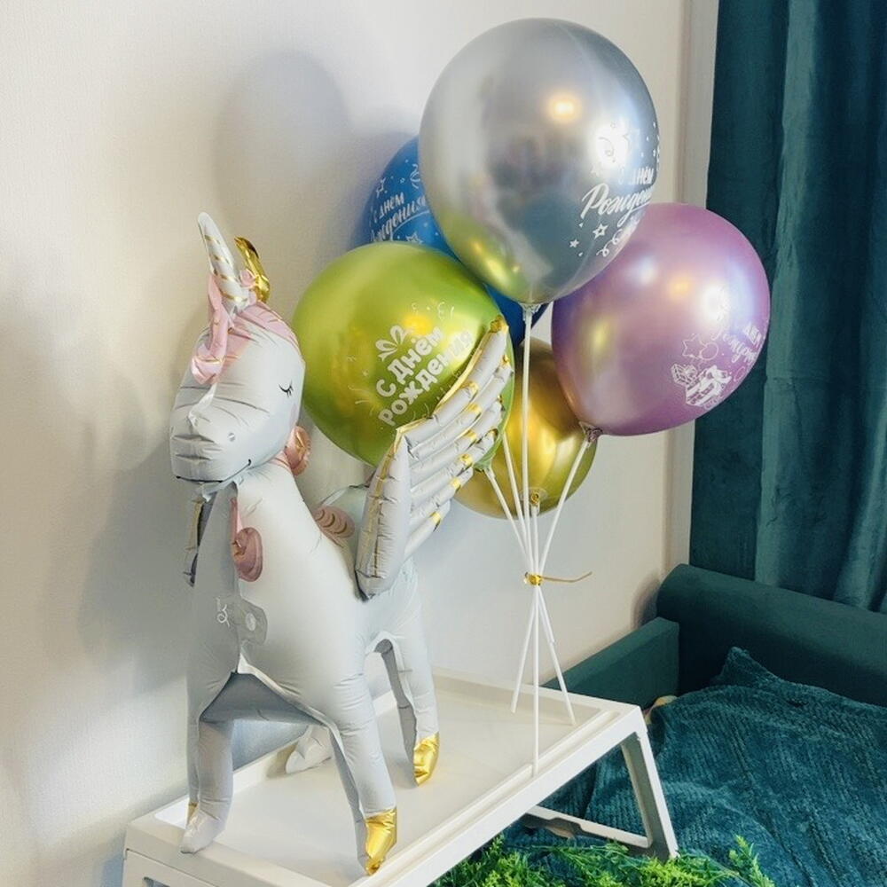 🦄 Топ Воздушные Шары Единорог 6 ШТ N0003/Хит Продаж