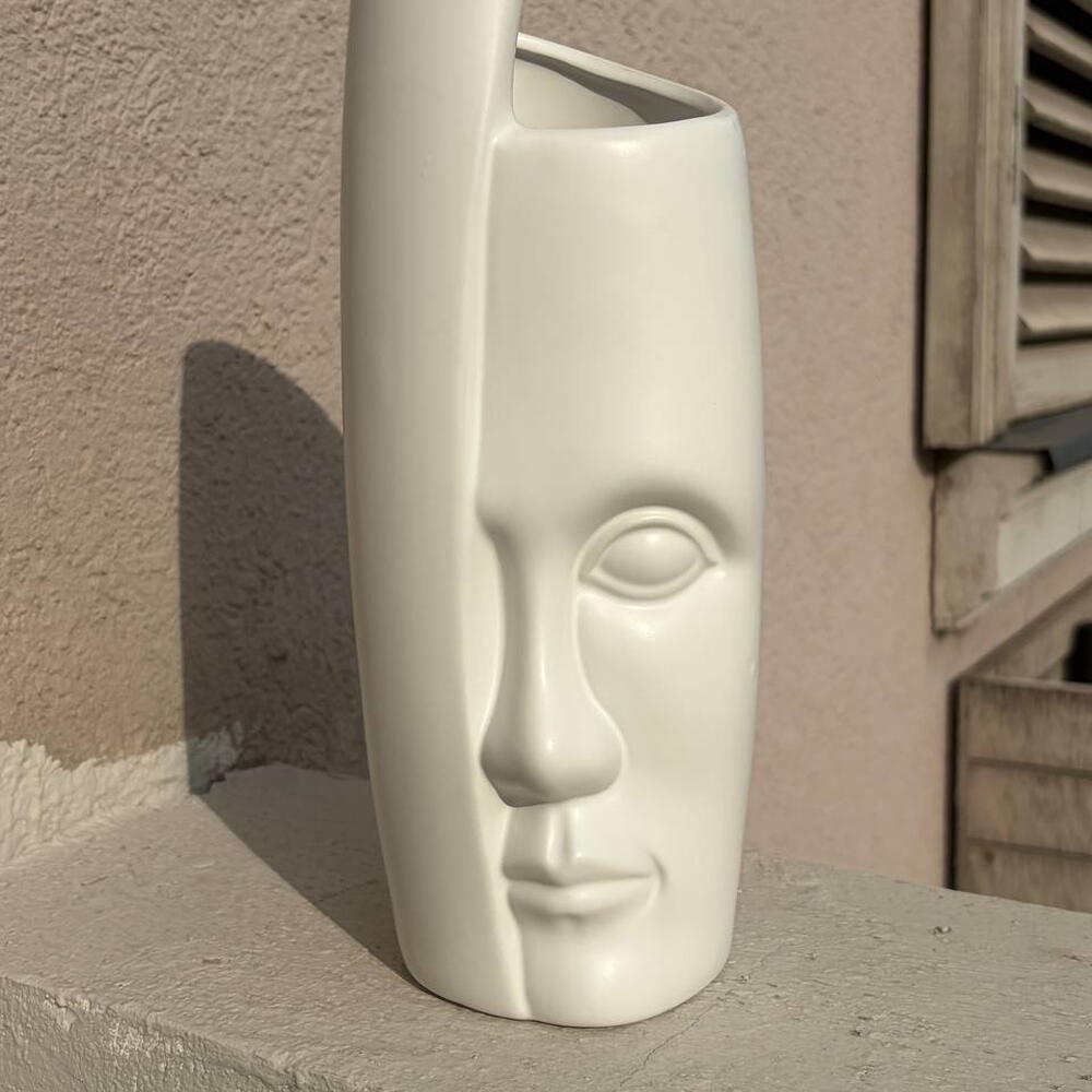 vase white face 30 cm