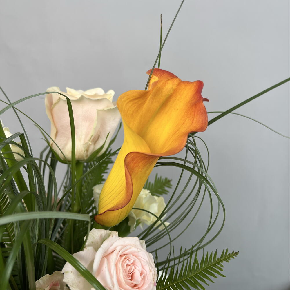 🌱Композиция с каллами и подсолнухом