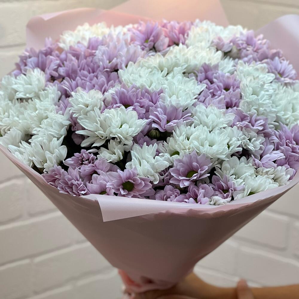 Букет микс из 19 кустовых хризантем