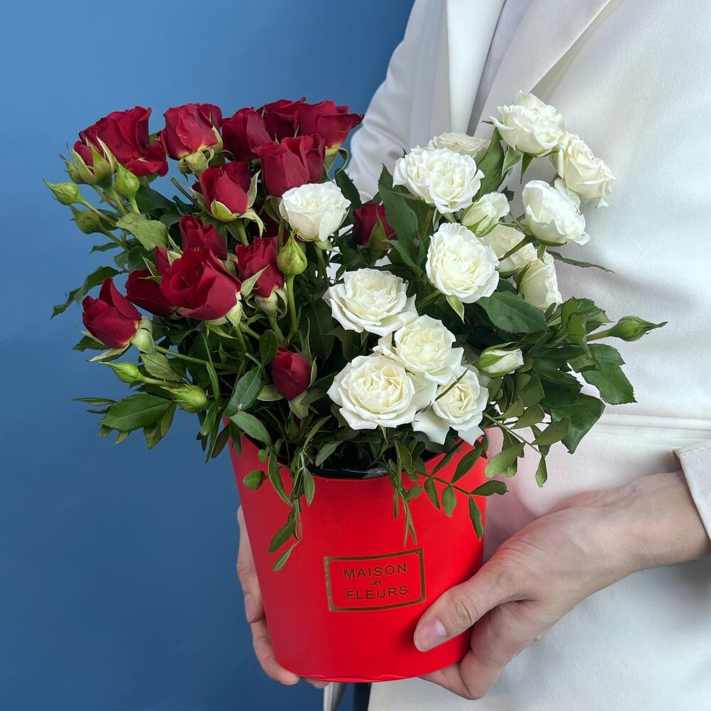 A compliment-a valentine in a box of bush roses