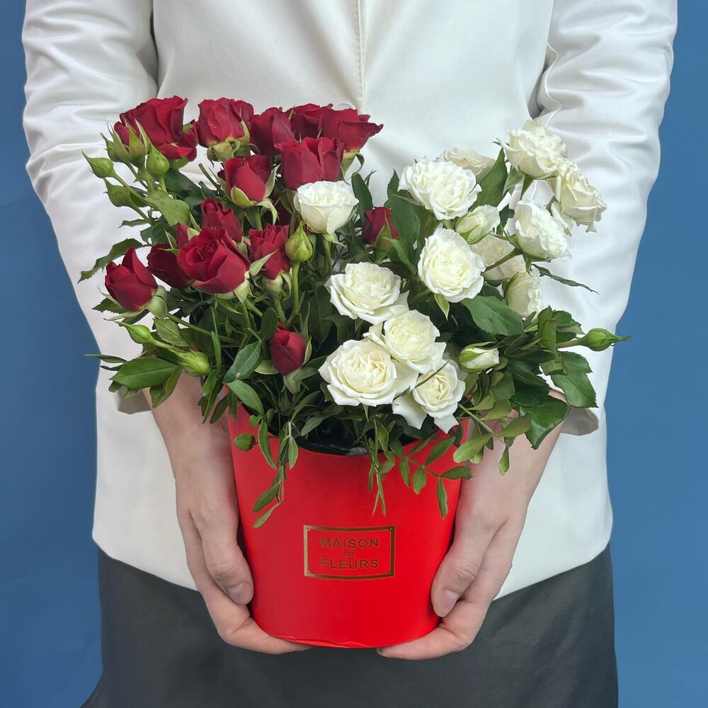 A compliment-a valentine in a box of bush roses
