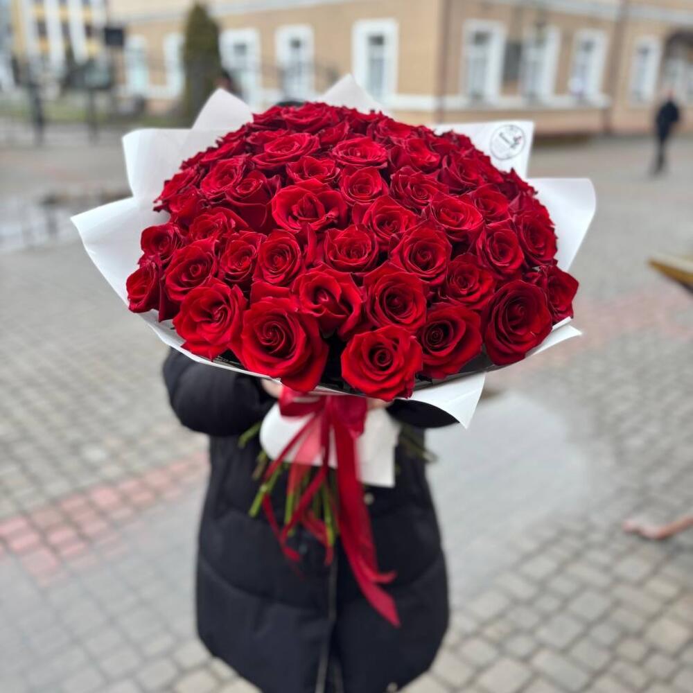 Букет из 51 красной розы ВИП