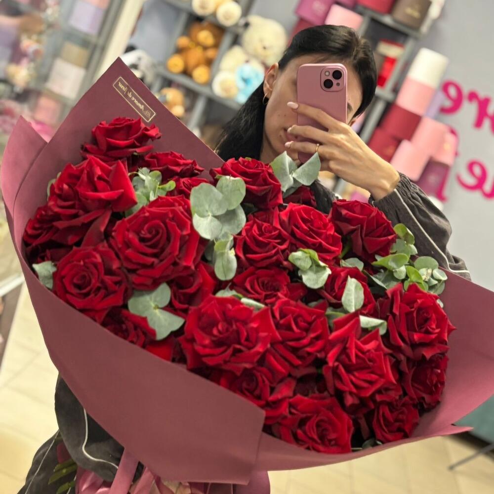 Букет красных французских роз ♥️