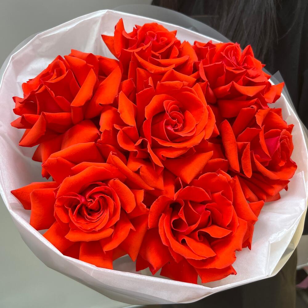 Монобукет🌹из Французской розы 7 шт