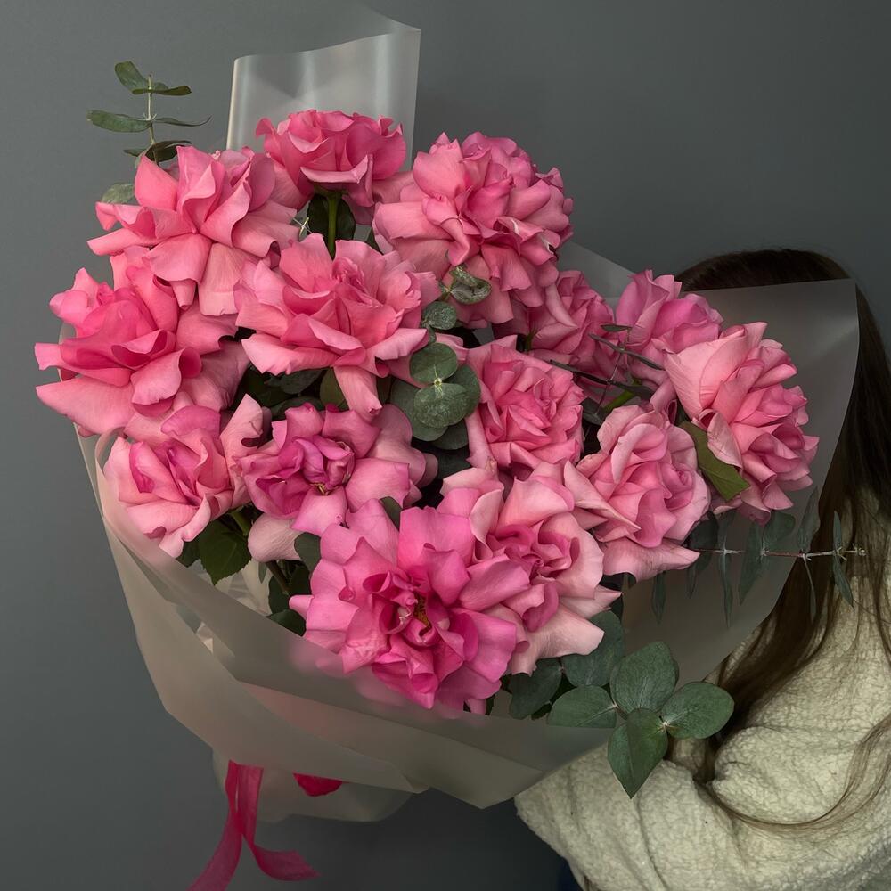 Premium букет из французских роз нежных с эвкалиптом 🌸