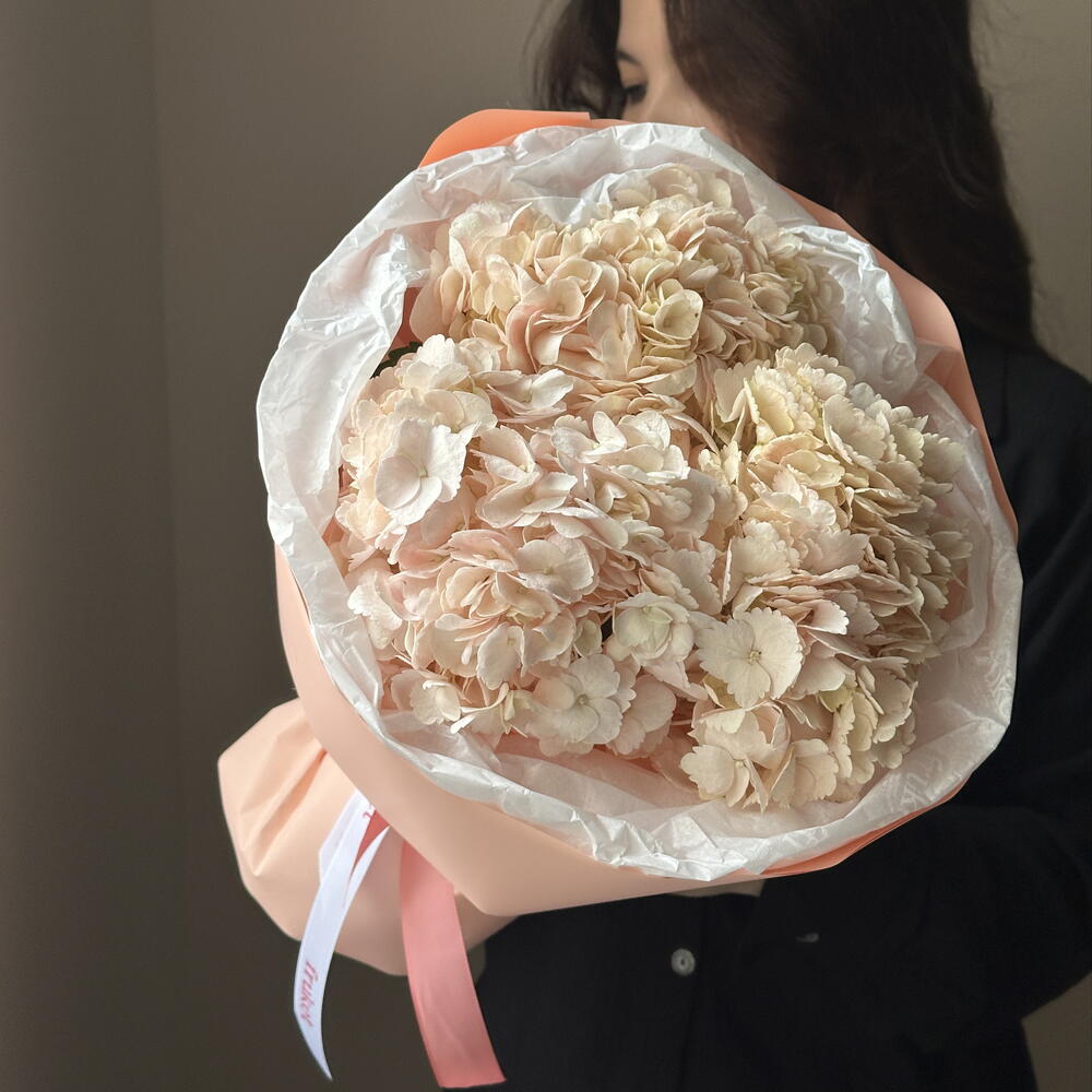 Букет персиковых гортензий 🌸