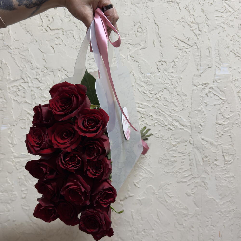 Roses in a small bag