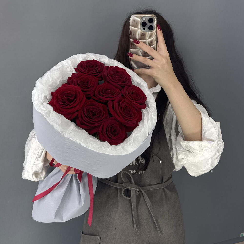 Монобукет🌹 из красной розы Ред Наоми