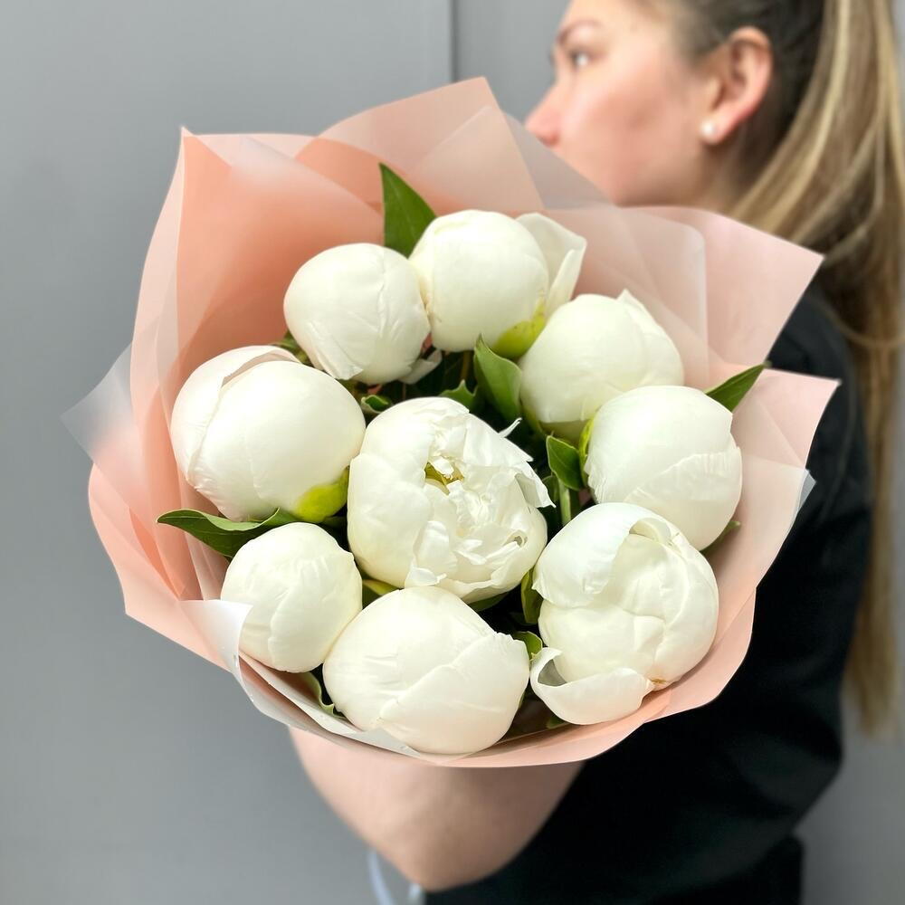 9 шт Белые Пионы (0006) peony