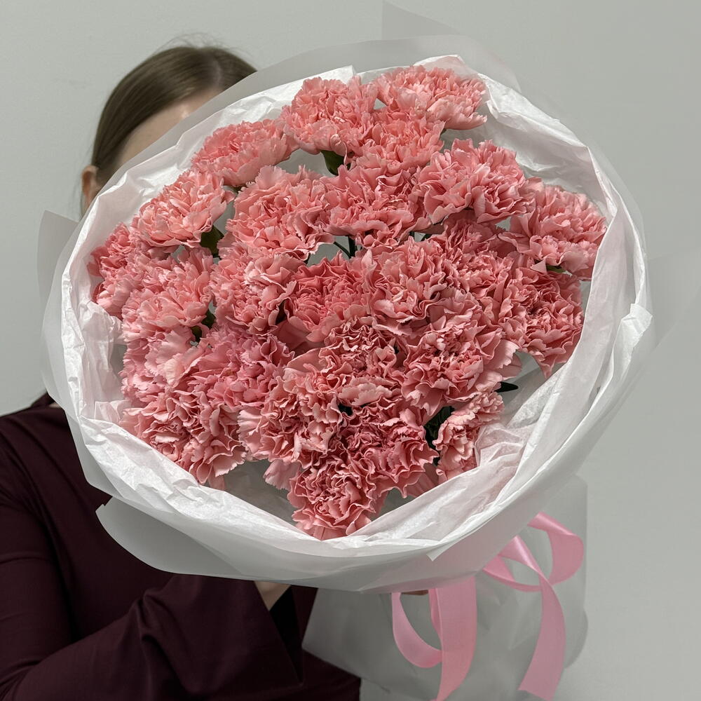 💫 «Розовая пауза: 25 диантусов в стильной матовой упаковке» 🌸