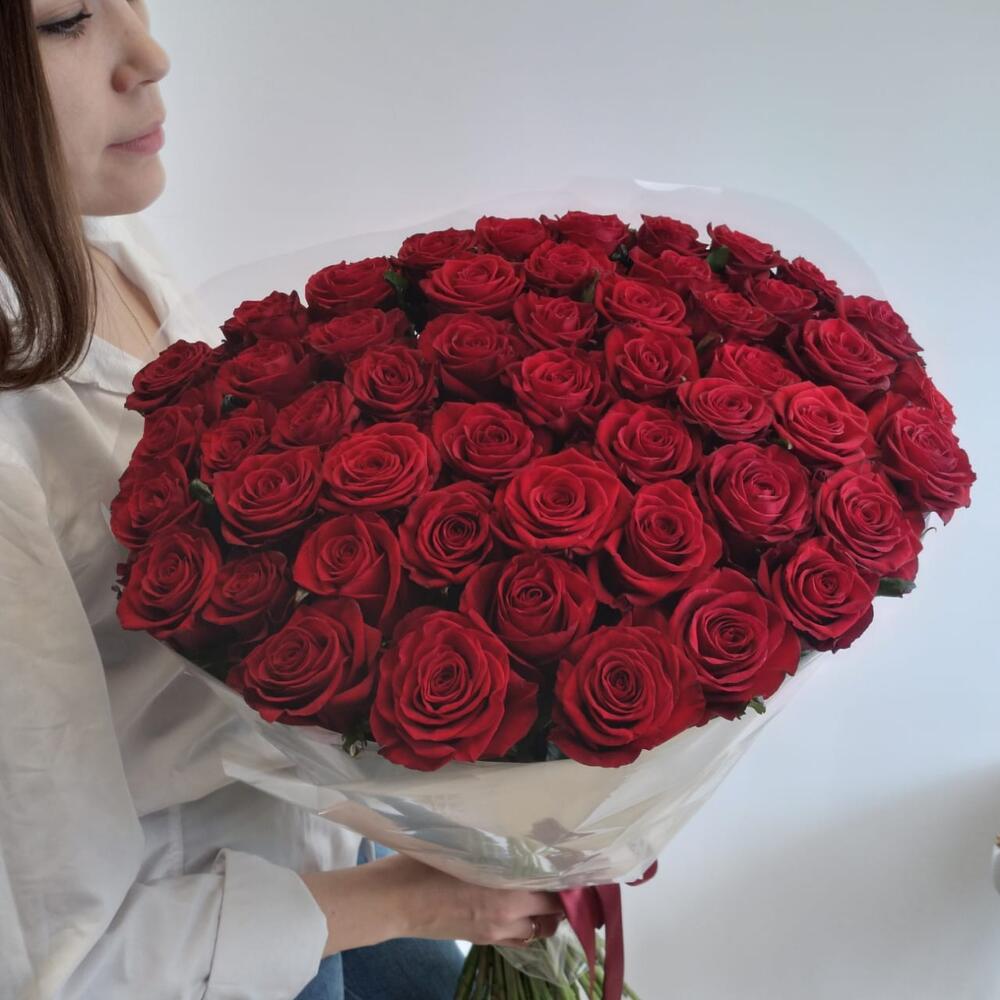 Монобукет из 51 красной розы