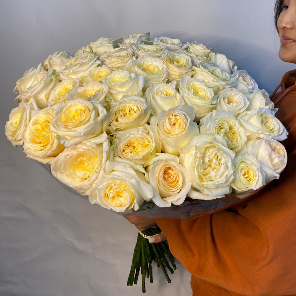 Роза пионовидная 55 шт