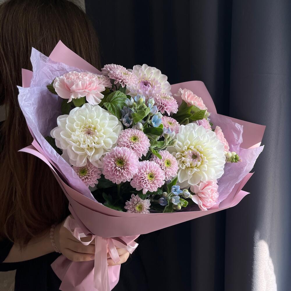 Букет с георгинами💜