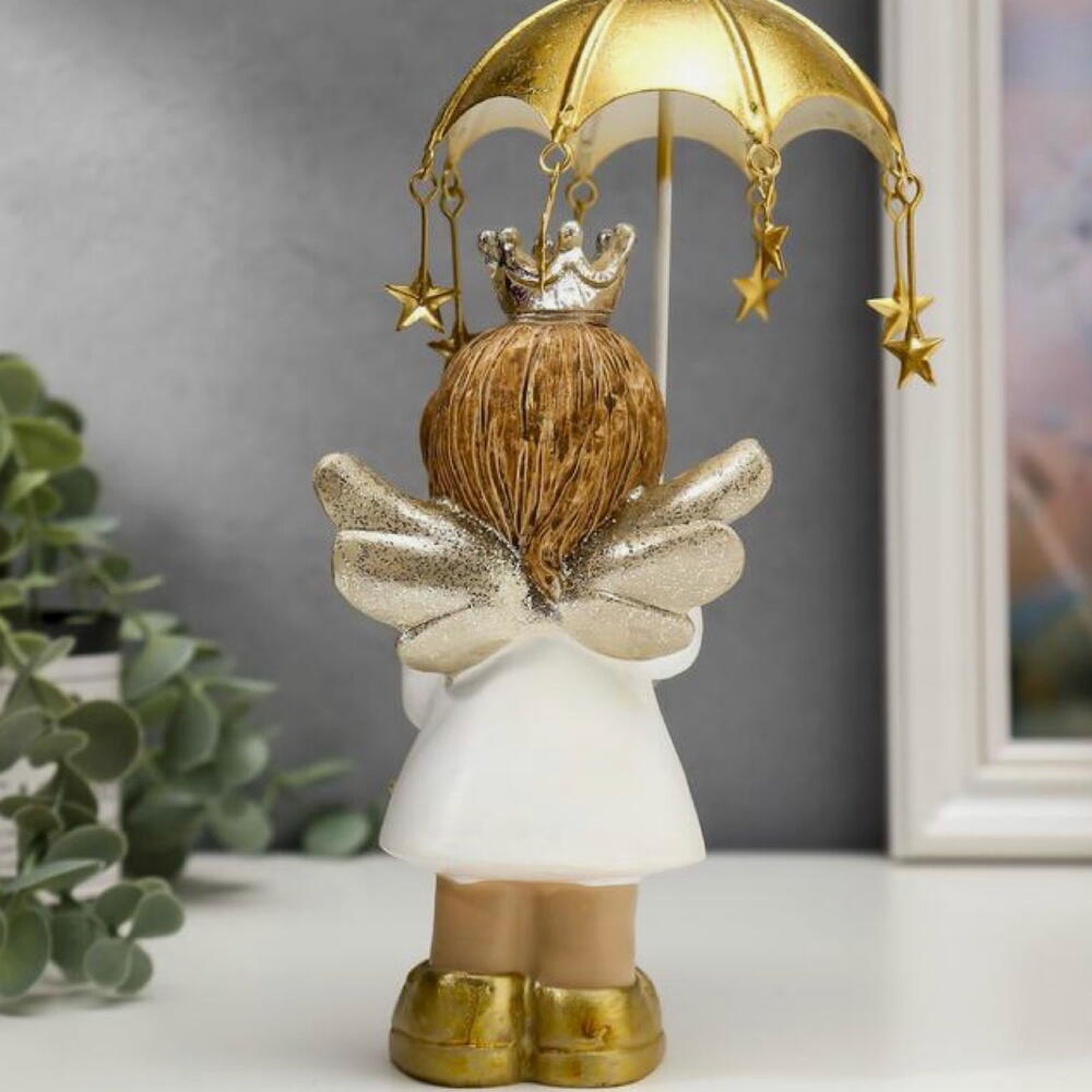 Фигурка Ангел-принцесса со звёздочкой под зонтом, 20.5×11×11 см 🎁 Сувенир 🎁 Подарок
