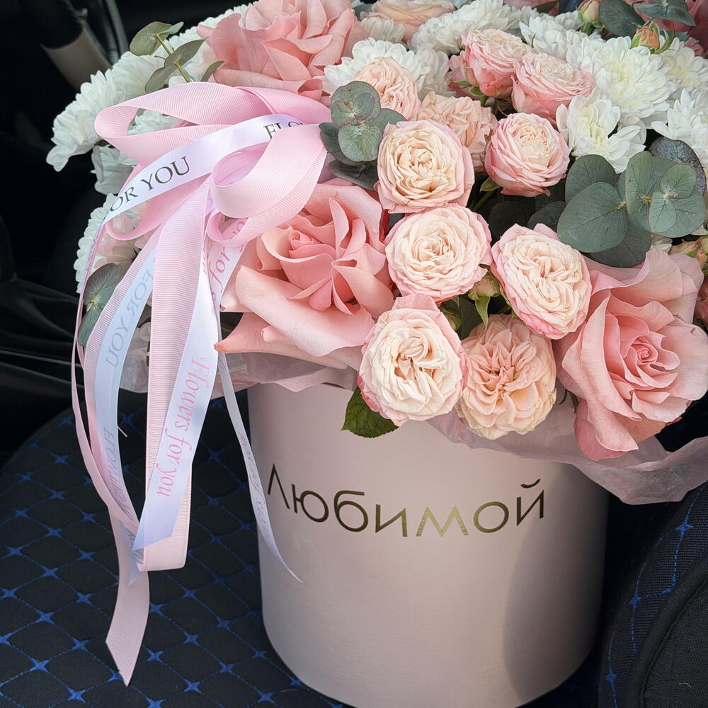 Цветы в коробке вау эффект на 8 марта