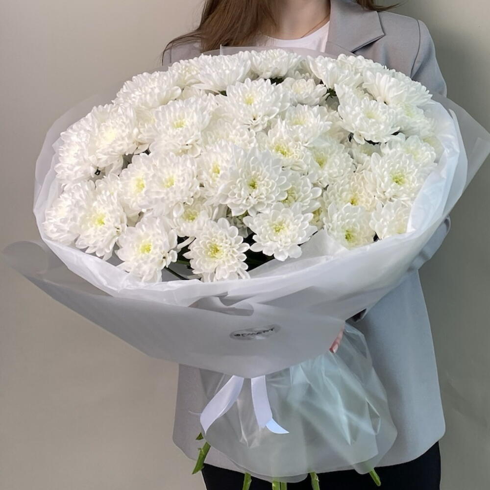 Букет из 15 кустовых хризантем